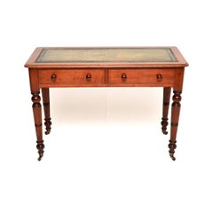 Antique Victorian Leather Top Writing Table / Desk