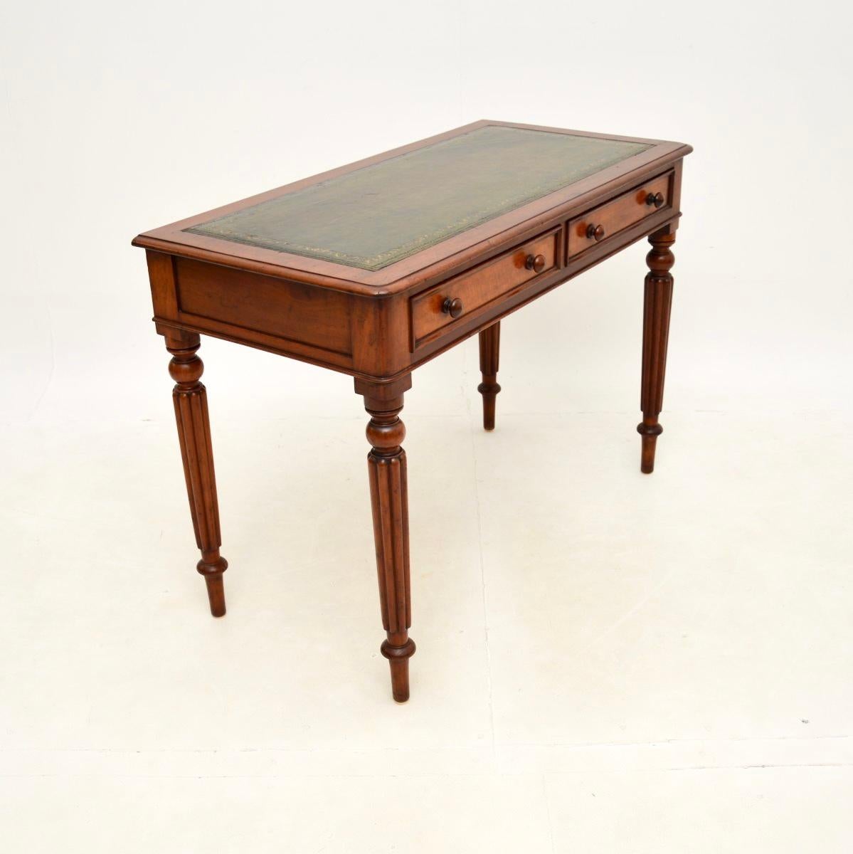 High Victorian Antique Victorian Leather Top Writing Table / Desk
