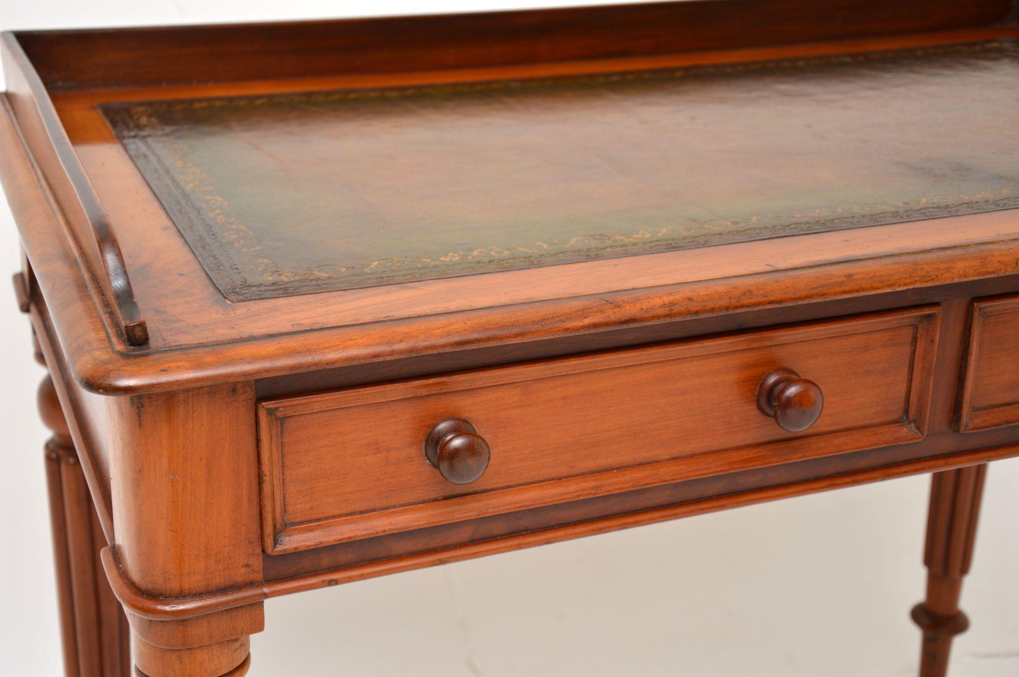 Antique Victorian Leather Top Writing Table / Desk 2