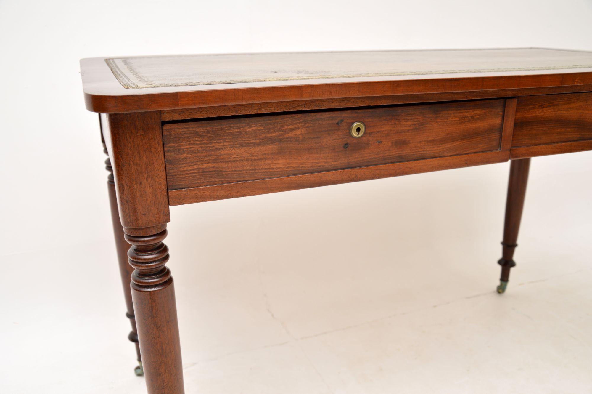 Antique Victorian Leather Top Writing Table / Desk 3