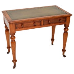 Antique Victorian Leather Top Writing Table / Desk