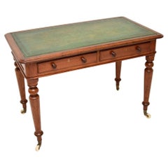 Used Victorian Leather Top Writing Table / Desk