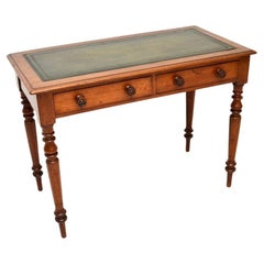 Antique Victorian Leather Top Writing Table / Desk