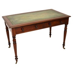 Antique Victorian Leather Top Writing Table / Desk