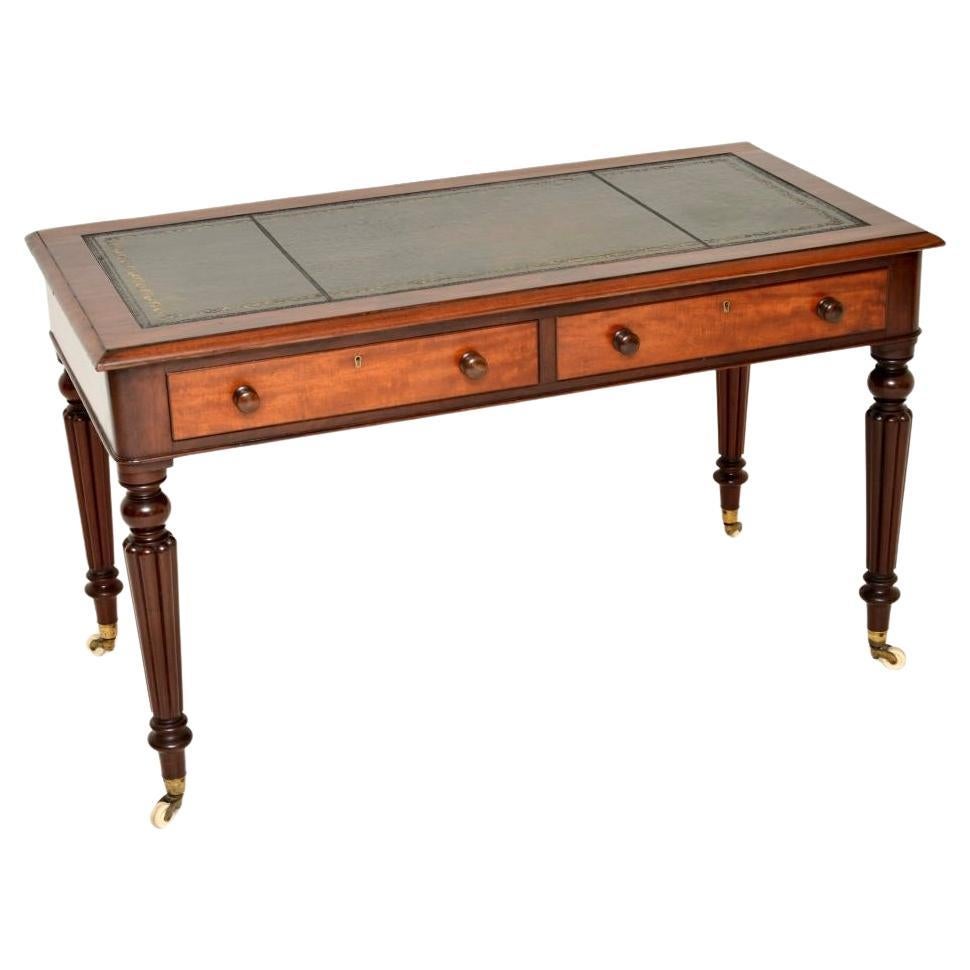 Antique Victorian Leather Top Writing Table / Desk