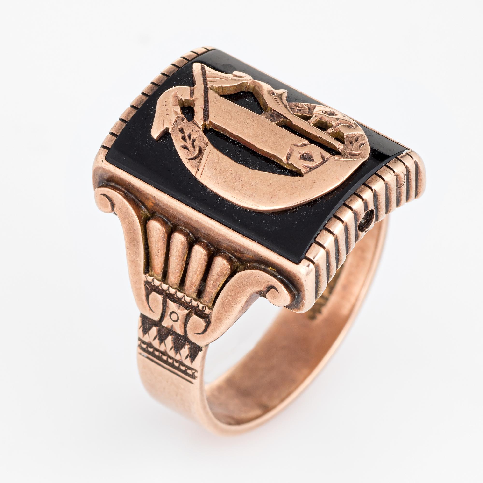 mens gold initial ring