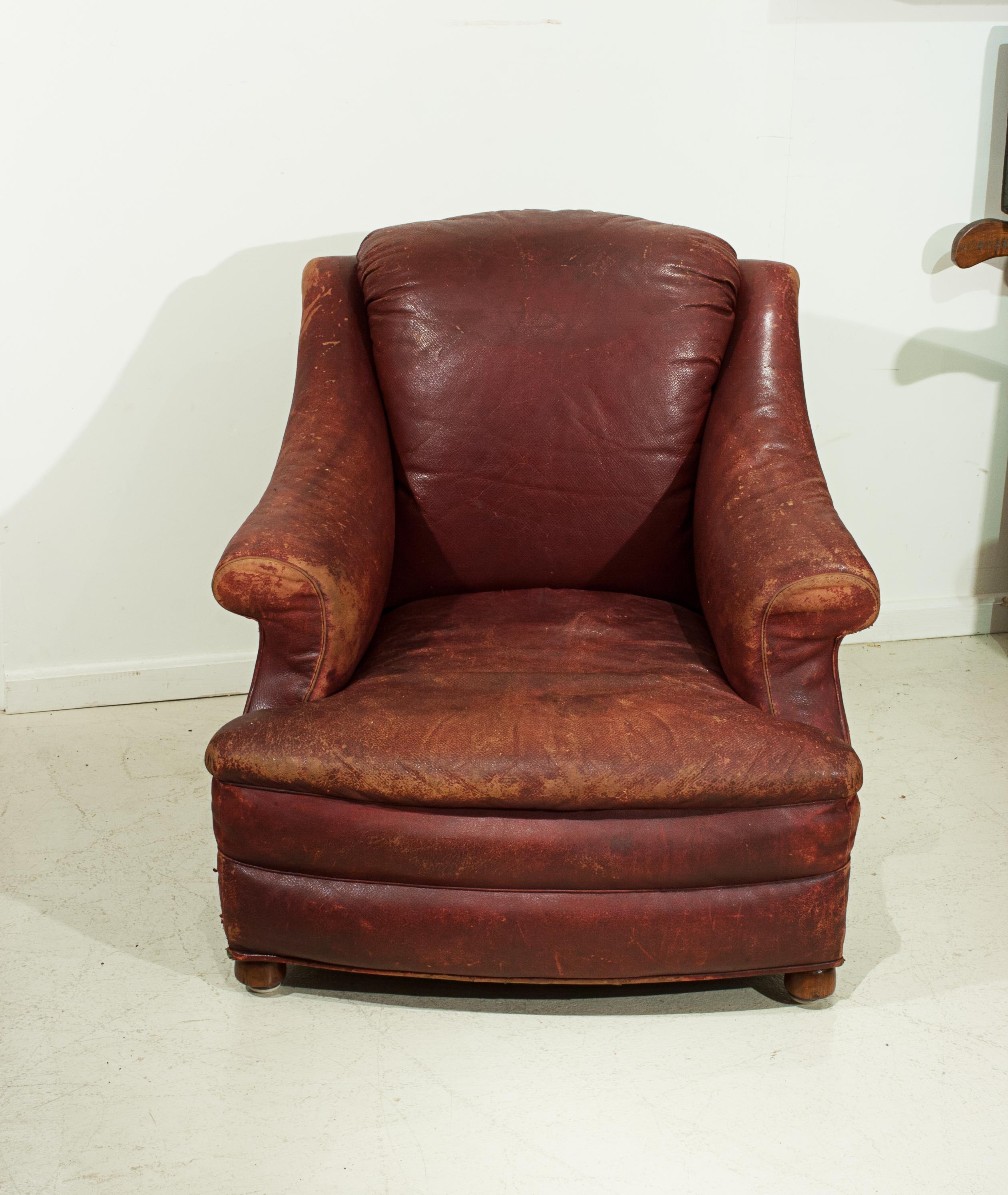 Antique Victorian Library Armchair In Good Condition For Sale In Oxfordshire, GB