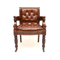 Antique Victorian Library Desk Chair