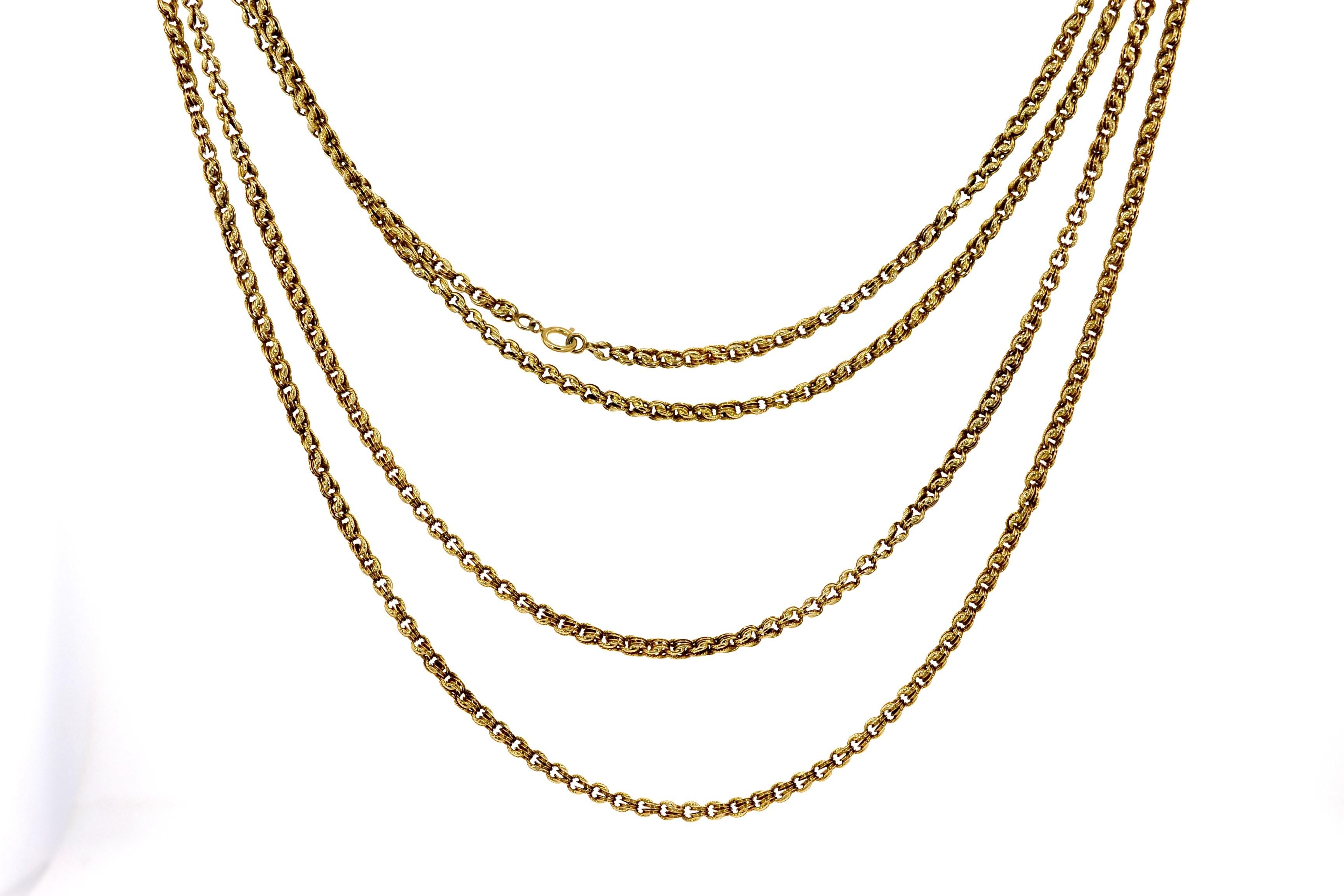 Antique Victorian Link Gold Chain In Good Condition In Beverly Hills, CA