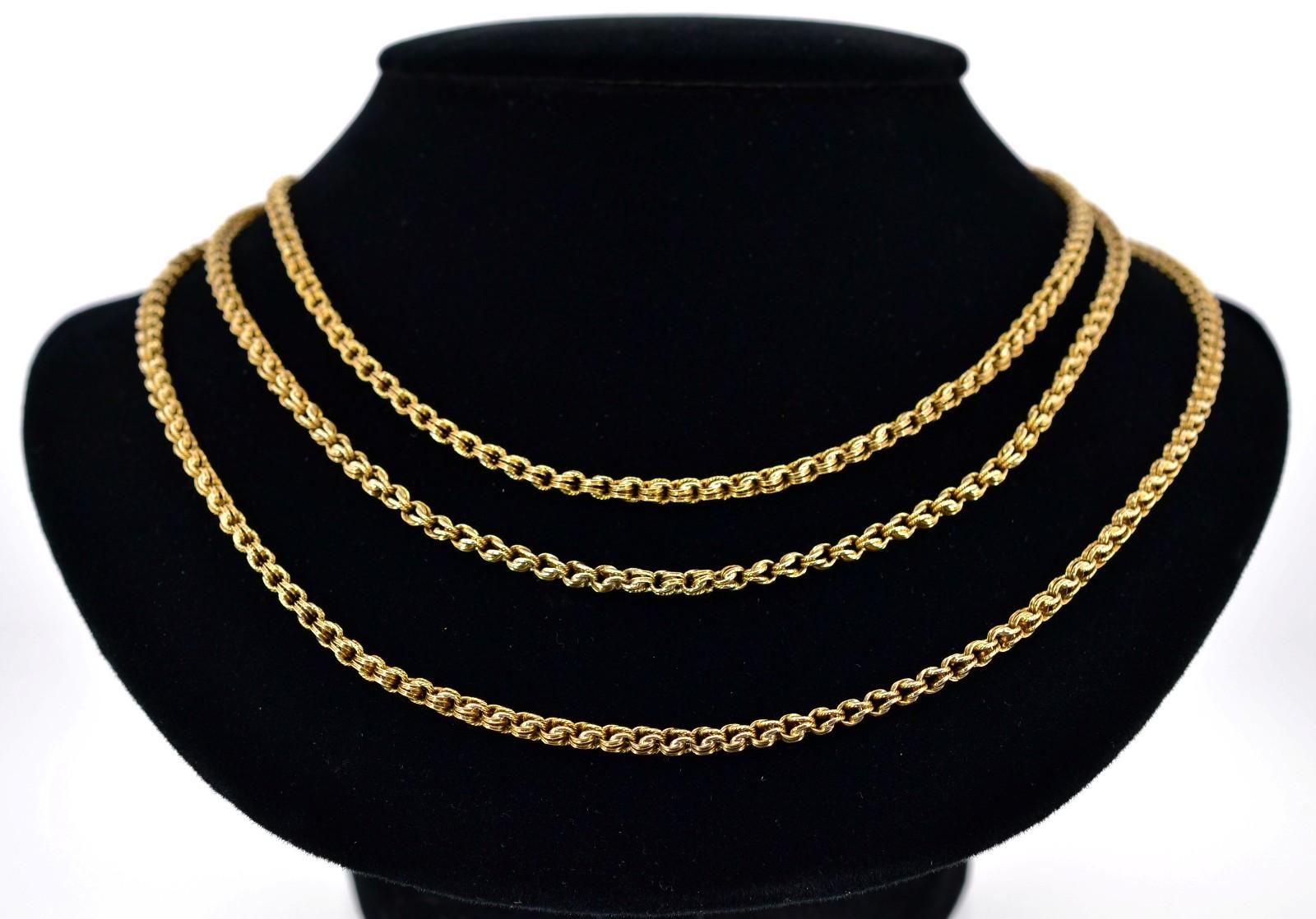 Women's or Men's Antique Victorian Link Gold Chain
