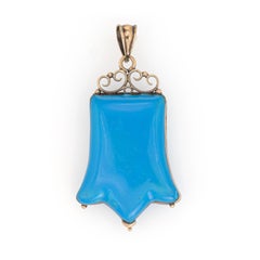Antique Victorian Locket Blue Enamel 10 Karat Gold Vintage Pendant Jewelry