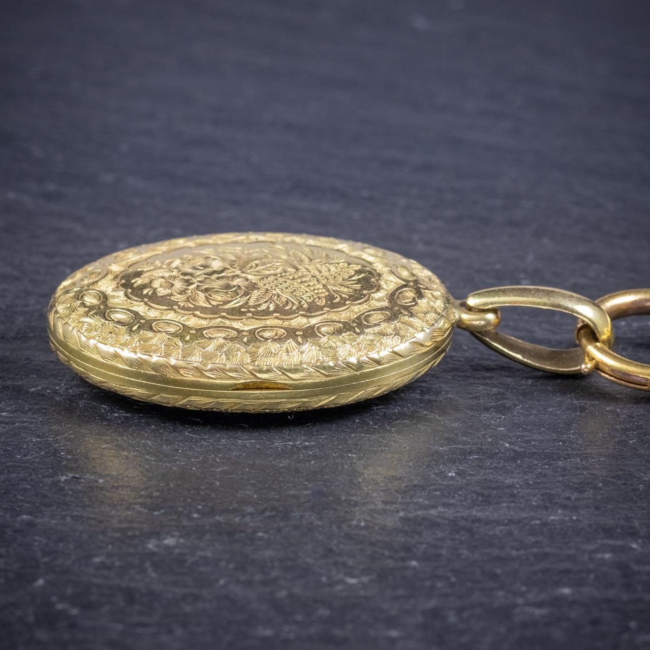 Antique Victorian Locket Collar Solid 15 Carat Gold circa 1900 Necklace For Sale 3
