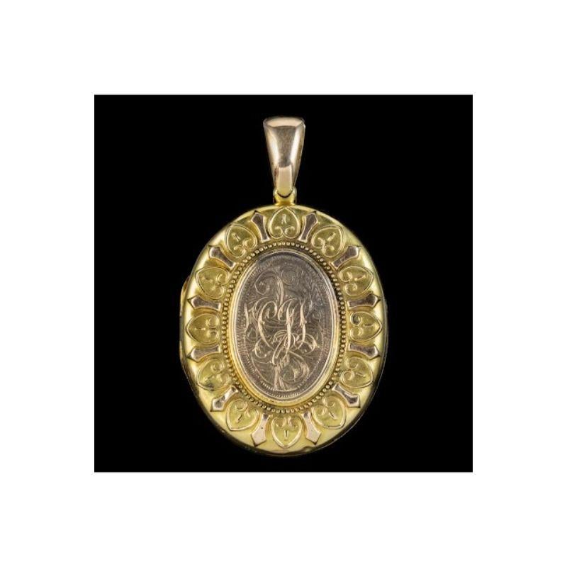 Antikes viktorianisches Medaillon aus 15 Karat Gold, um 1890 (Viktorianisch) im Angebot