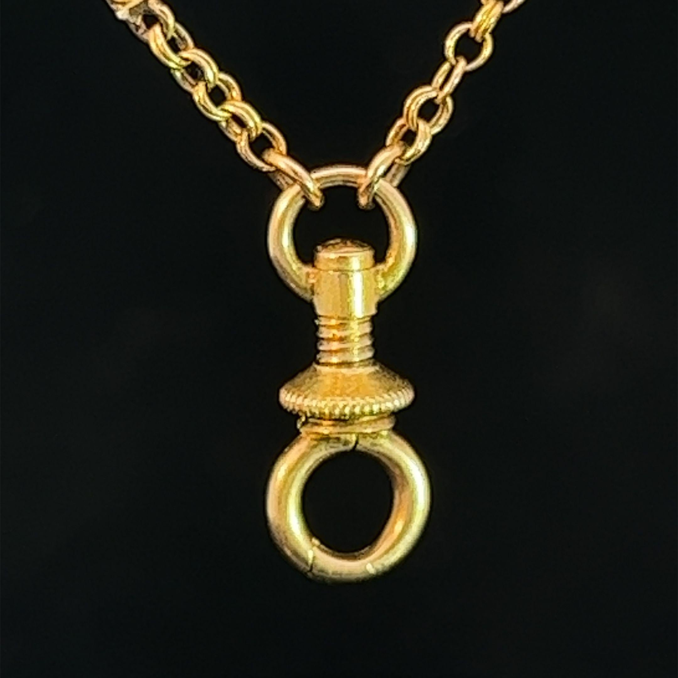 Antique Victorian Long 18k yellow Gold Guard Chain Circa 1890 For Sale 1