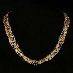 Antique Victorian Long Chain Sautoir 18 Carat on Silver, circa 1900