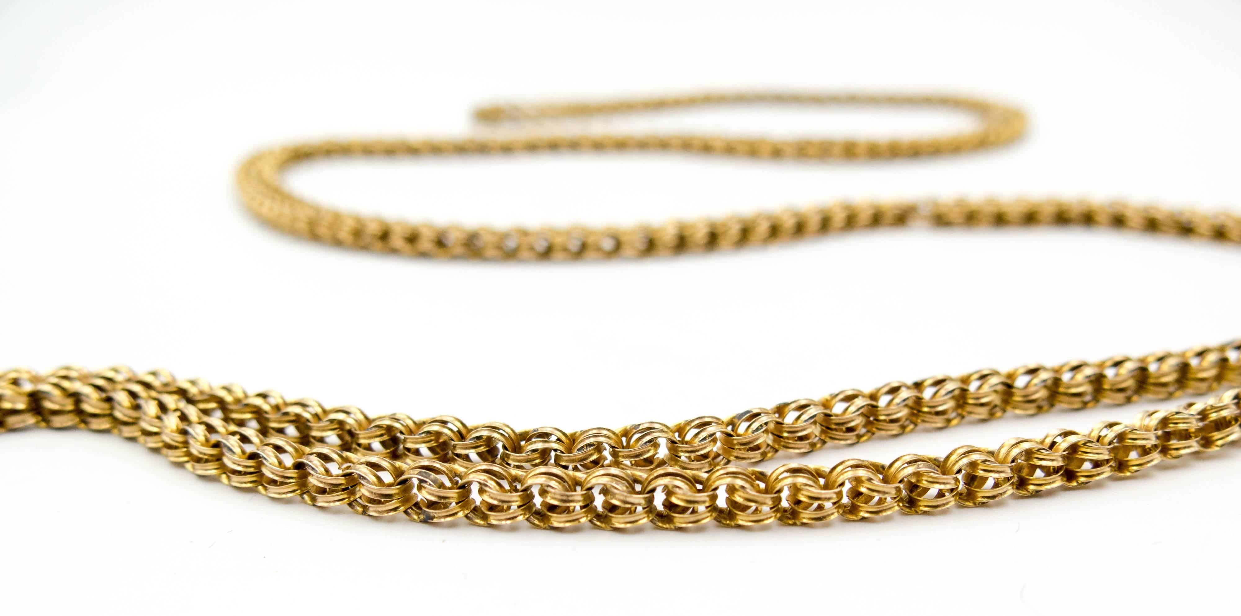 We love these chains because they're so wearable and versatile:  beautifully worked small links with an elegant patina interlocking into a chain measuring 60
