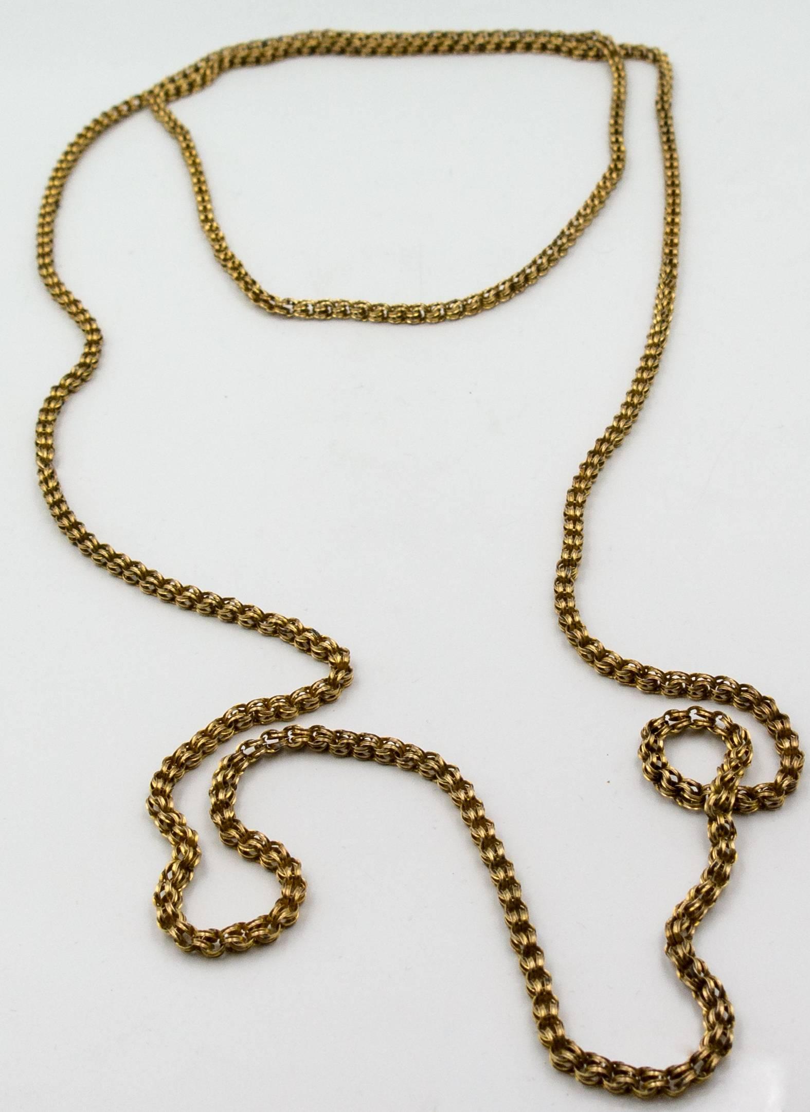 Antique Victorian Long Chain In Excellent Condition In New York, NY