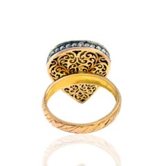 Antique Victorian Looking Rosecut Solitaire Diamond Ring in Gold and Silver