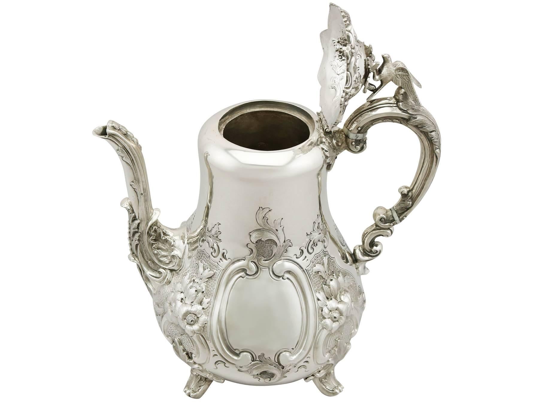 English Antique Victorian Louis Style Sterling Silver Coffee Pot