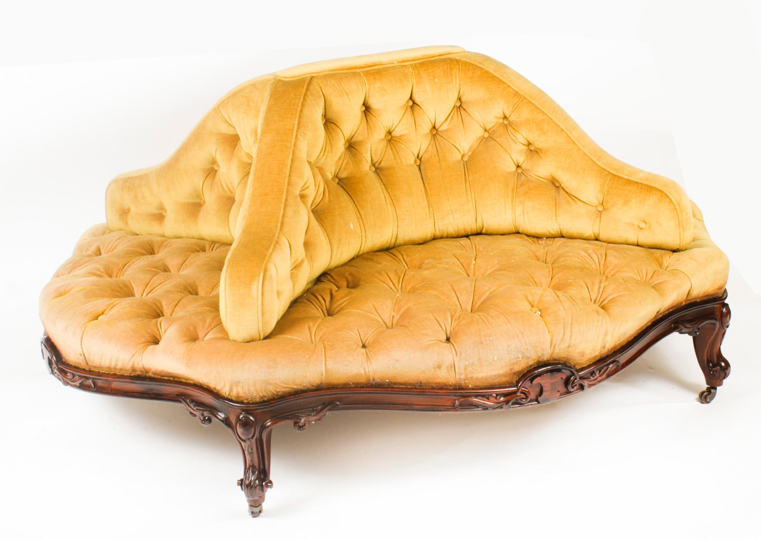 Antique Victorian Love Seat Conversation Settee 19th Century 5