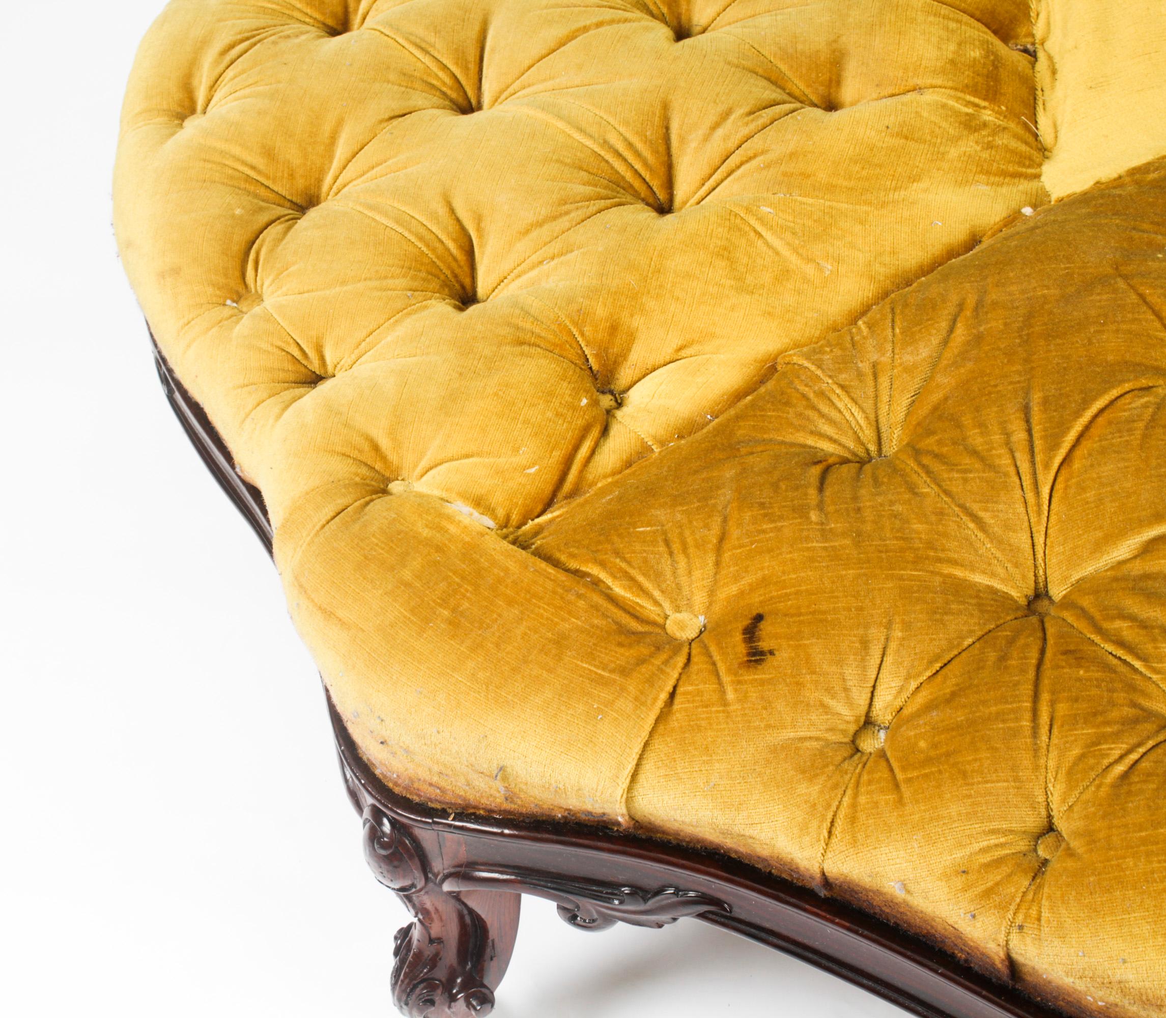 Walnut Antique Victorian Love Seat Conversation Settee 19th Century