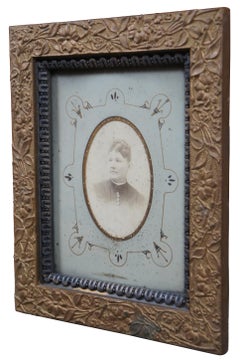 Antique Victorian Low Relief Giltwood Picture Art Photo Frame & Portrait