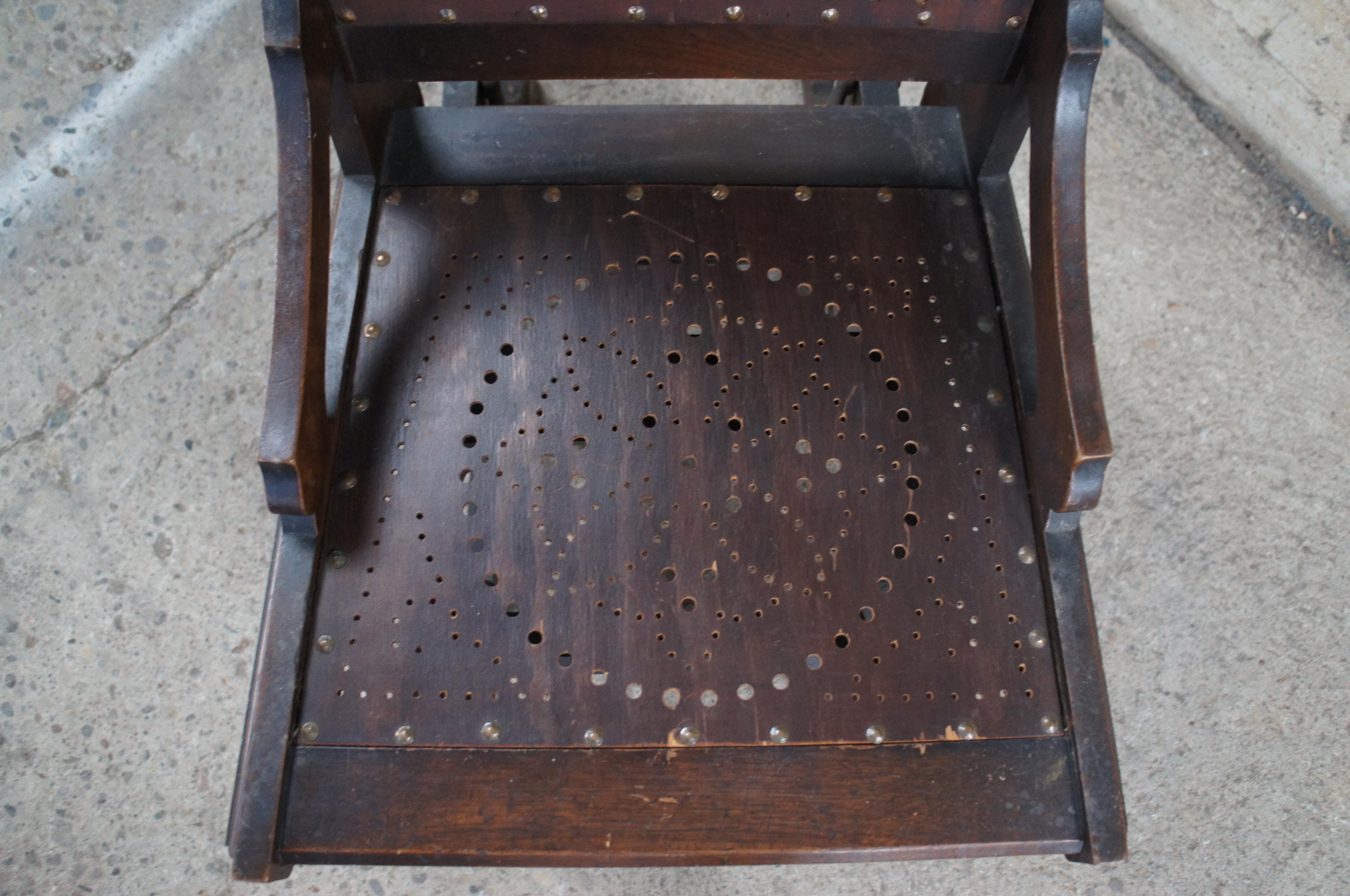 Antique Victorian Lowentraut Oak Aesthetic Period Platform Rocker Rocking Chair  1