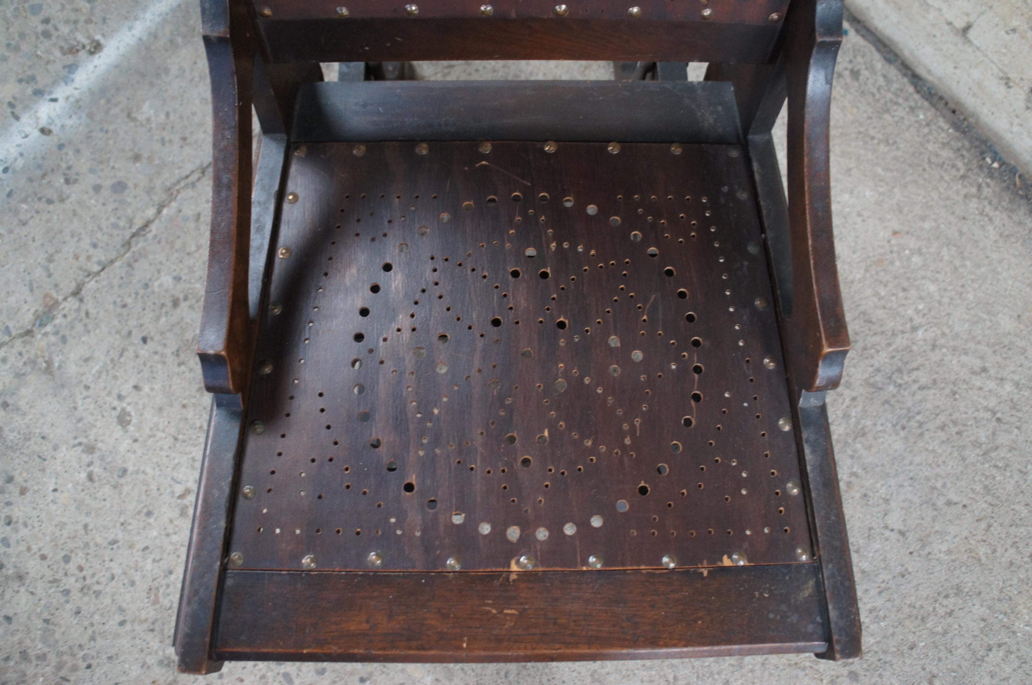 Antique Victorian Lowentraut Oak Aesthetic Period Platform Rocker Rocking Chair 1