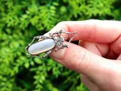 Antique Victorian Mabe Pearl and 0.36Ct Diamond, 15k Yellow Gold Beetle Brooch