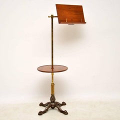 Antique Victorian Mahogany and Brass Reading Table