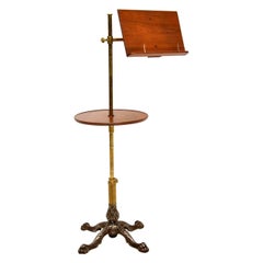 Antique Victorian Mahogany and Brass Reading Table