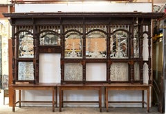 Antique Victorian Mahogany Back Bar  Backfitting with Etched Mirror