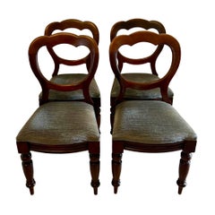 Antique Victorian Mahogany Balloon Back Dining Chairs – Set of Four