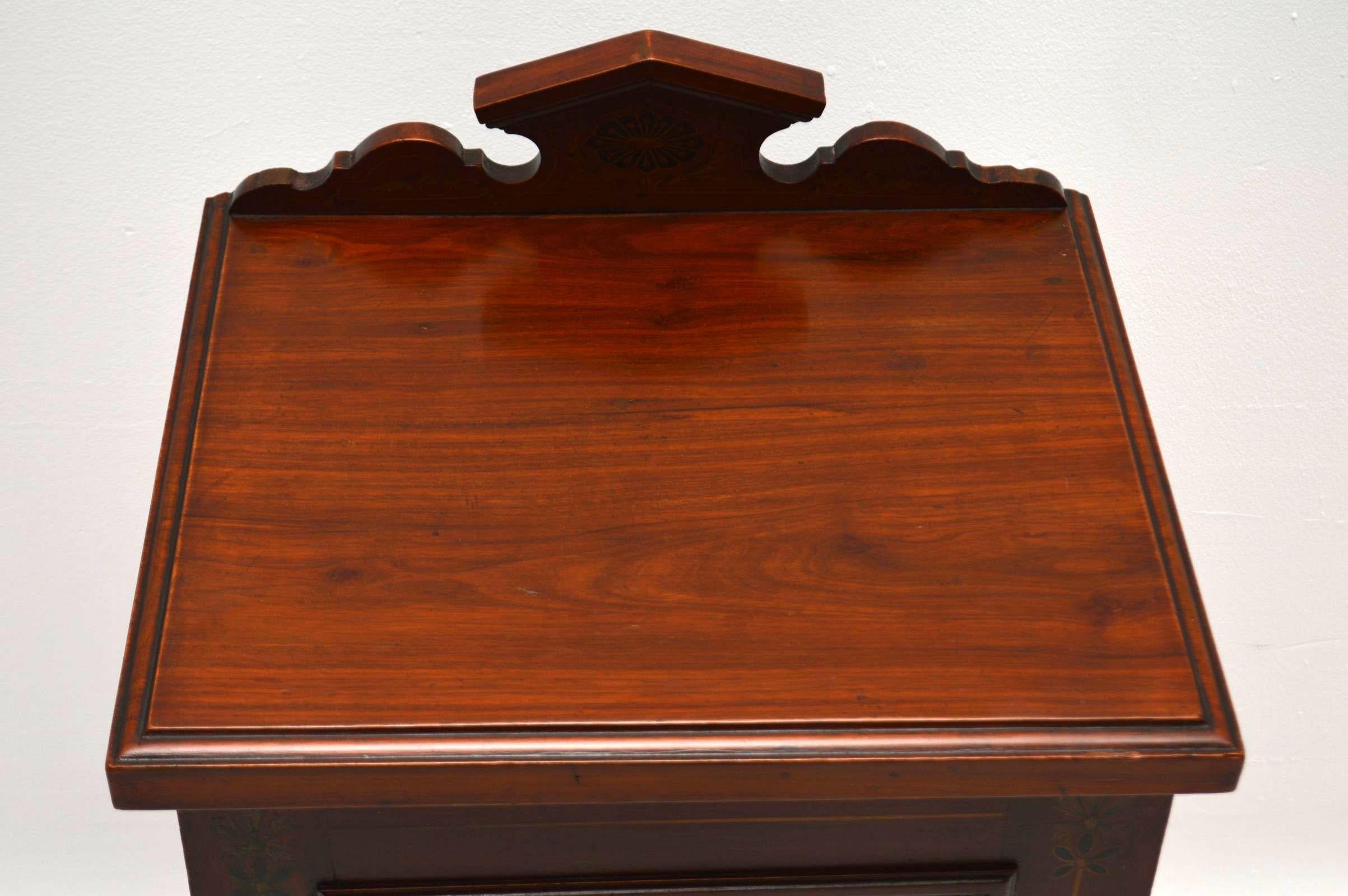 Antique Victorian Mahogany Bedside Cabinet 1