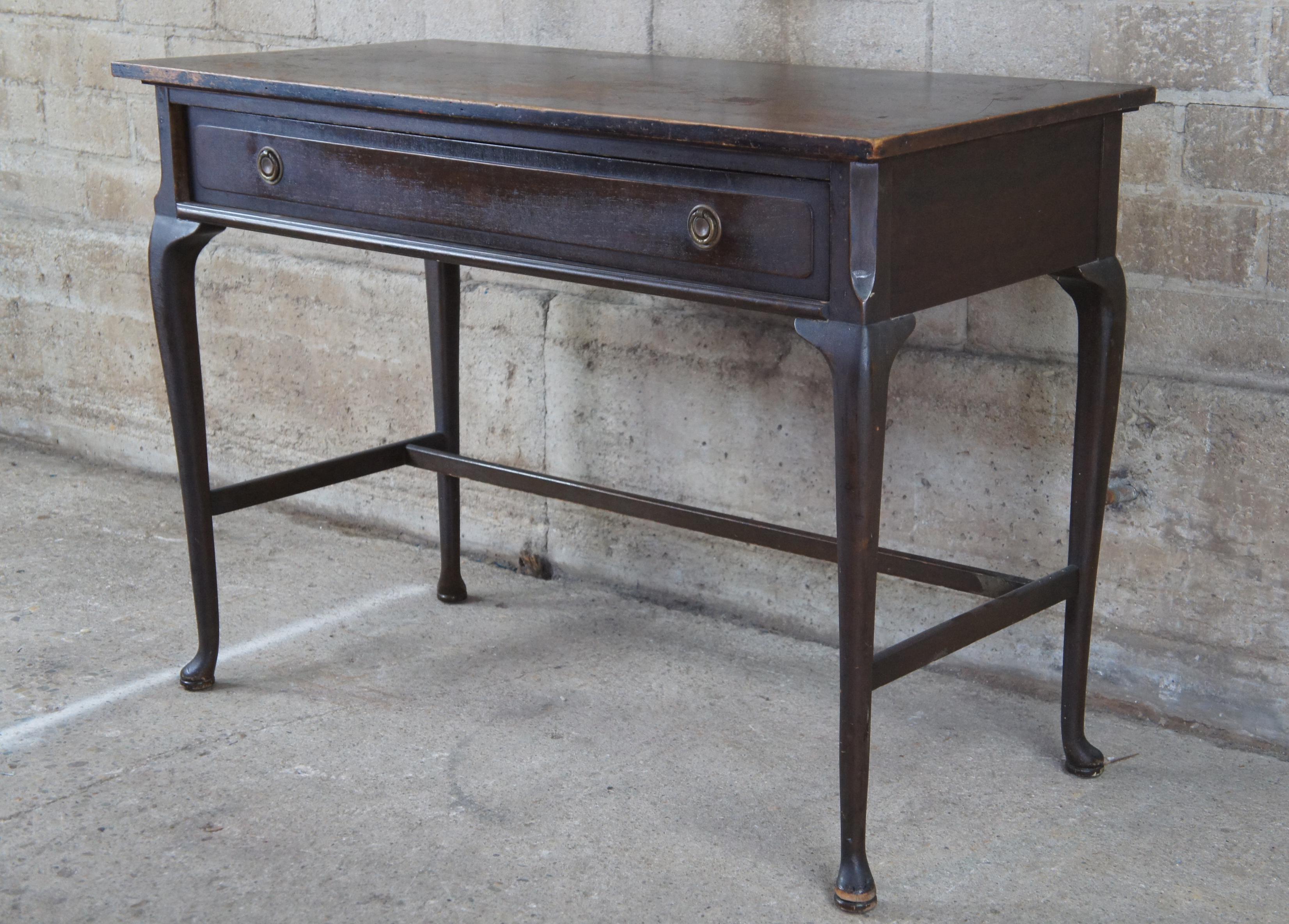 Antique Victorian Mahogany Berkey & Gay Writing Desk Console Queen Anne 4
