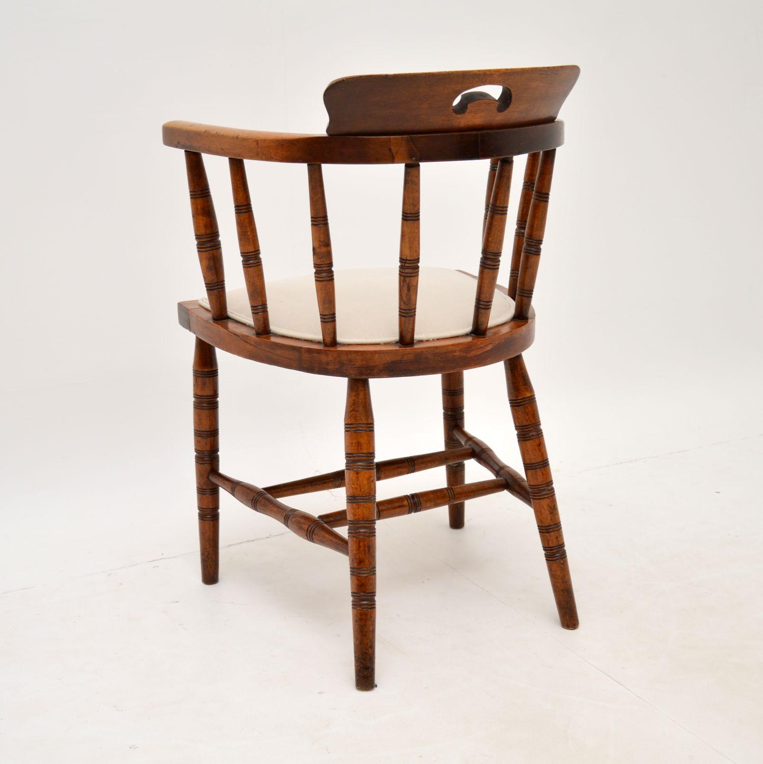 Antique Victorian Mahogany Captains Desk Chair 5