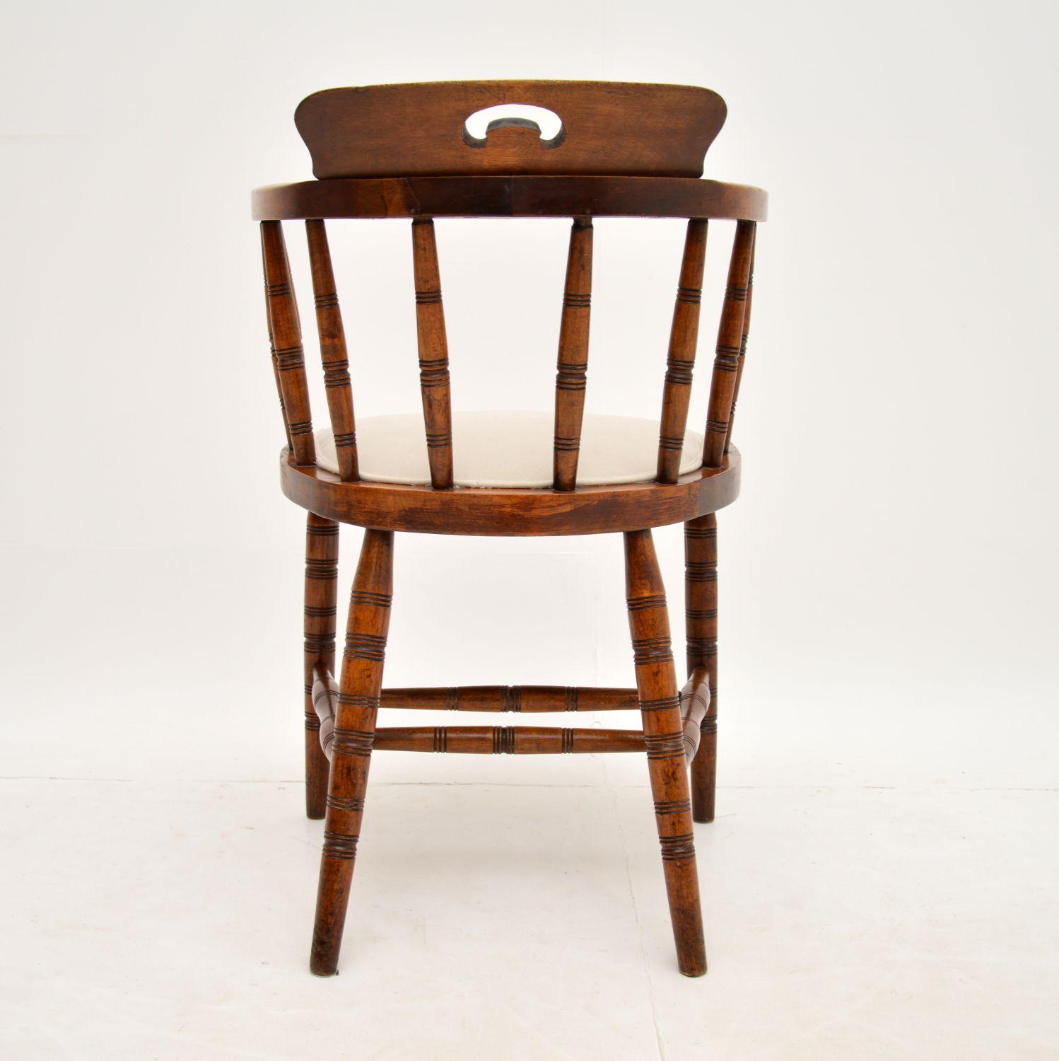 Antique Victorian Mahogany Captains Desk Chair 6