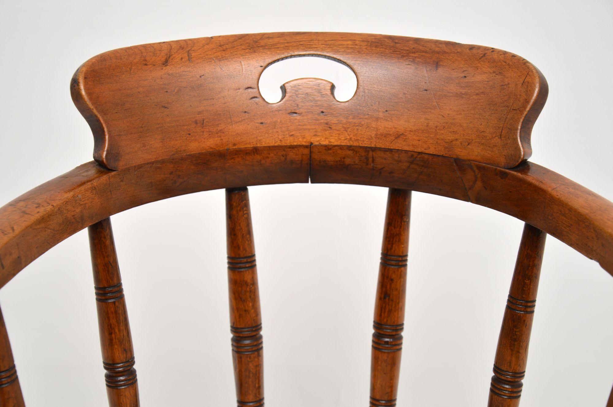 Antique Victorian Mahogany Captains Desk Chair 3
