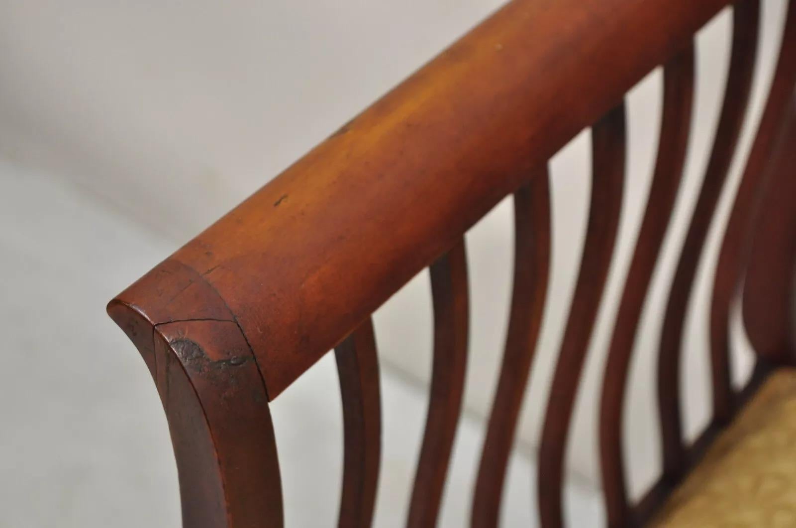 Antique Victorian Mahogany Carve Fretwork Sofa Parlor Bench Settee Loveseat 1