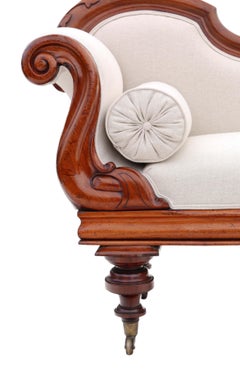 Antique Victorian Mahogany Chaise Longue Sofa