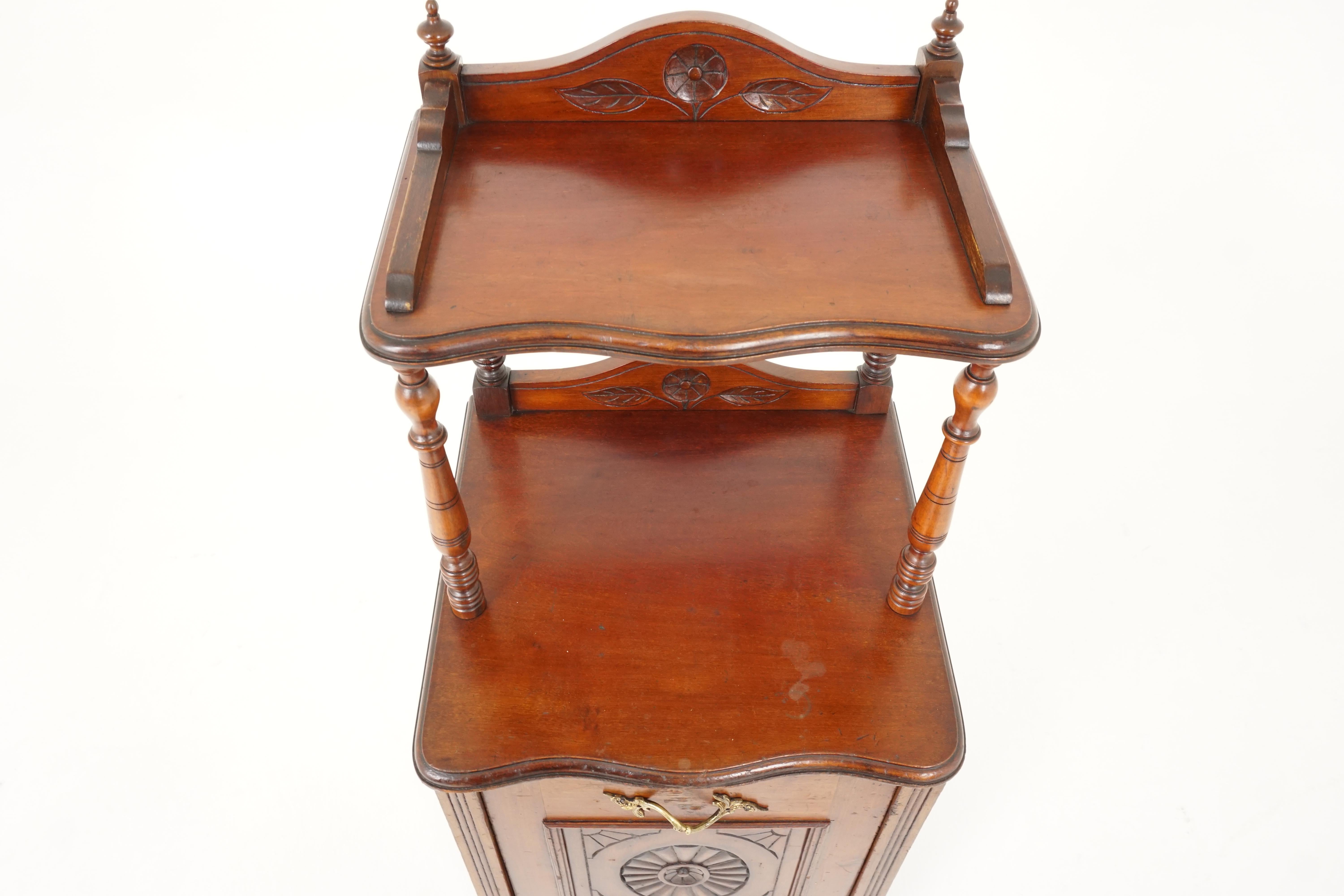 Late 19th Century Antique Victorian Walnut Coal Box, Two Tiered, Purdonium, Scotland 1880, H160 For Sale