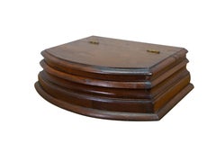 Antique Victorian Mahogany Curved Dresser Glove Box Felt Lined Jewelry Storage