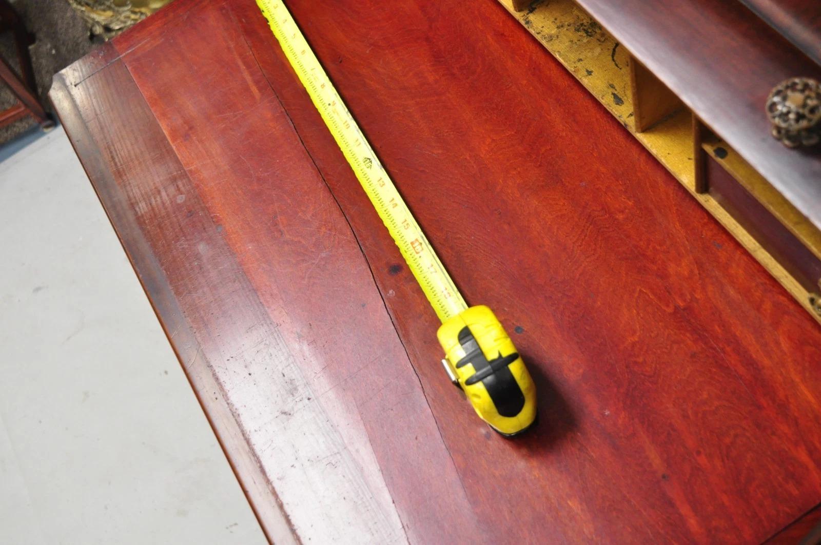 Antique Victorian Mahogany Cylinder Roll Top Bookcase Secretary Desk Cabinet For Sale 3