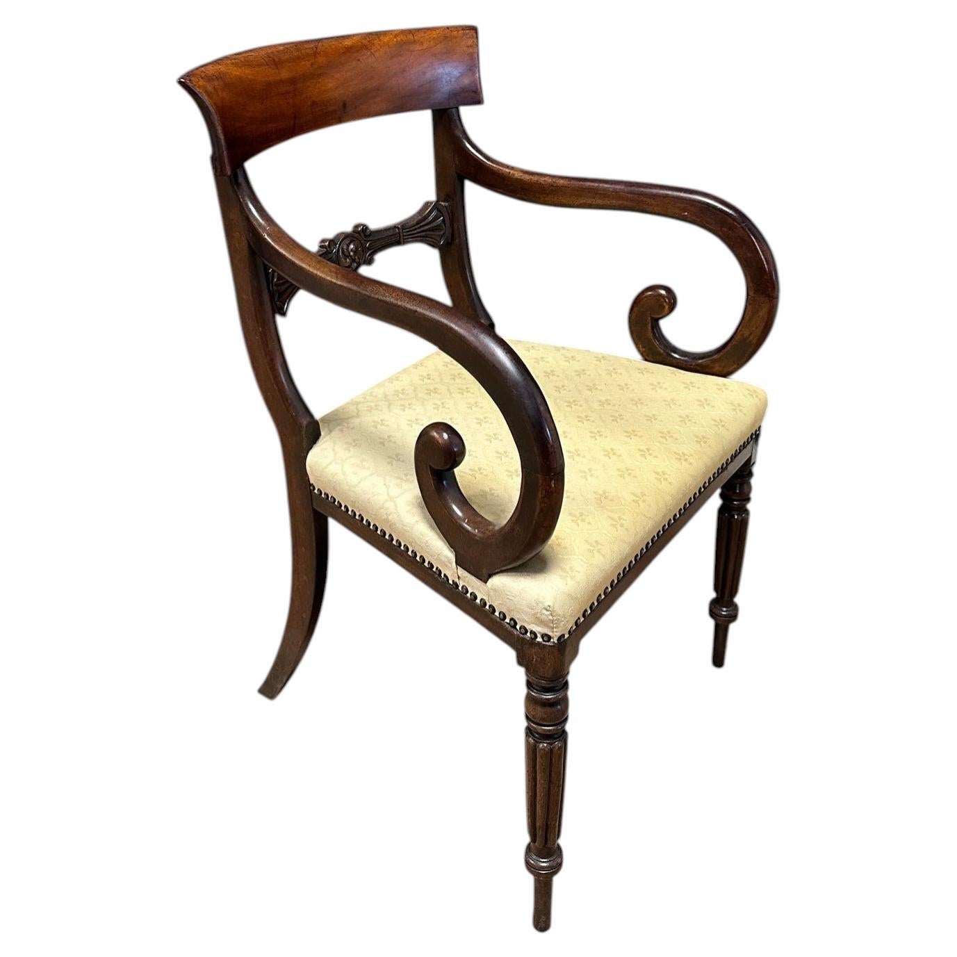 Antique Victorian mahogany desk chair in good and original condition