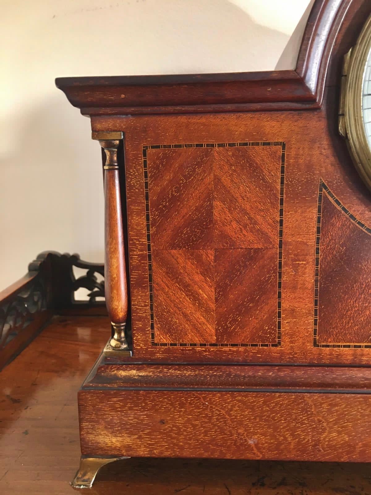 Antique Victorian Mahogany Desk Clock In Good Condition In Suffolk, GB