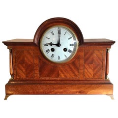 Antique Victorian Mahogany Desk Clock