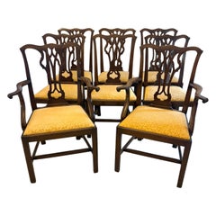 Antique Victorian Mahogany Dining Chairs Set of Eight 6 Singles 2 Carvers