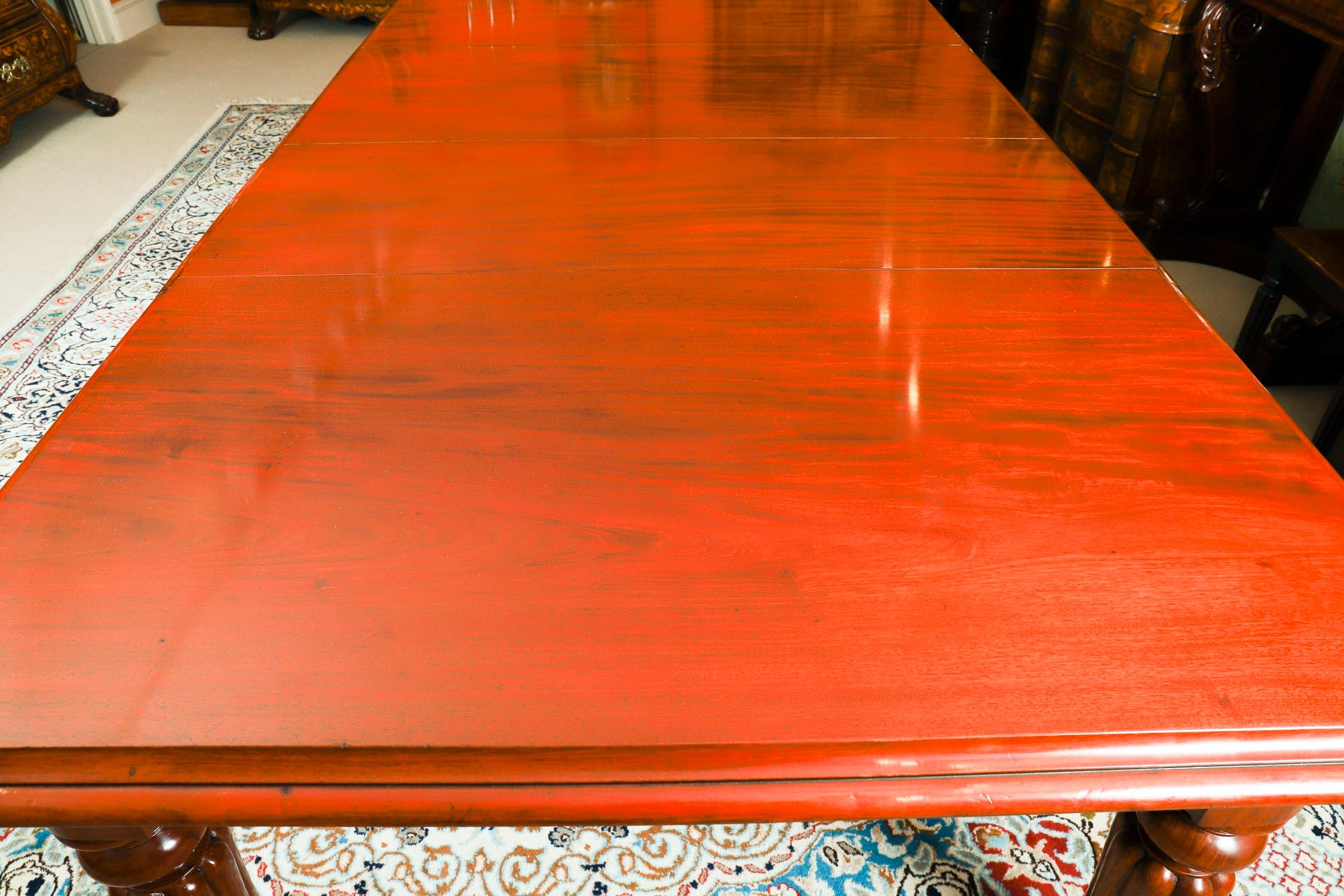 Antique Victorian Mahogany Dining Table 19th C & 12 Balloon Back dining chairs For Sale 8