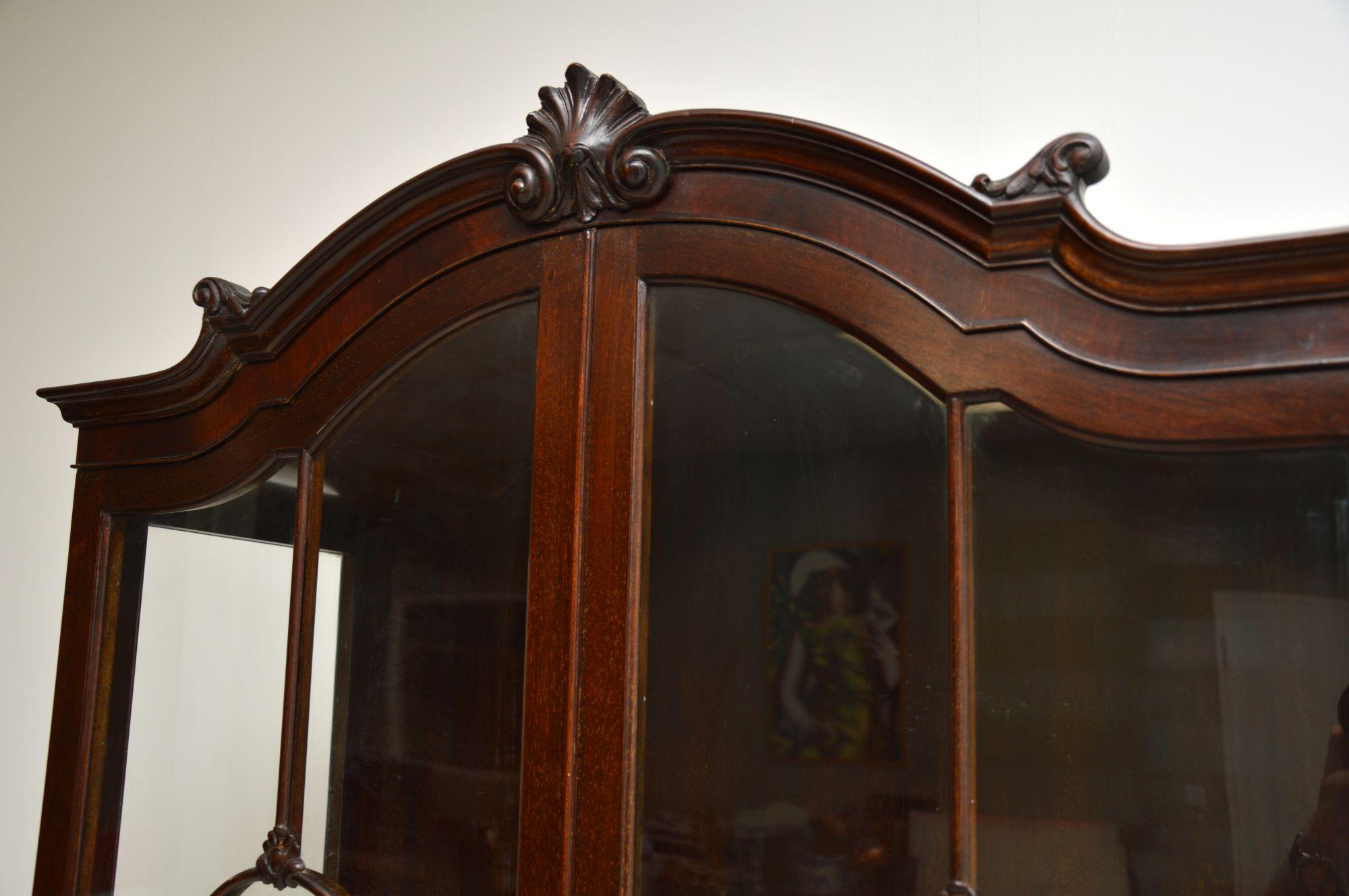 Antique Victorian Mahogany Display Cabinet 5