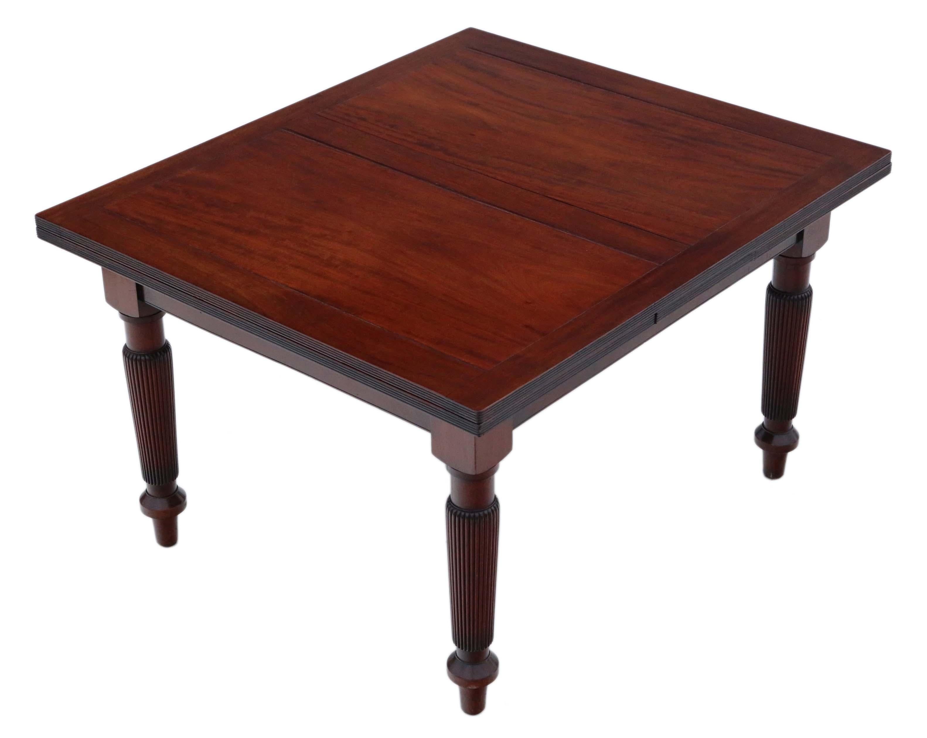  Antique Victorian Mahogany Draw-leaf Extending Dining Table 4